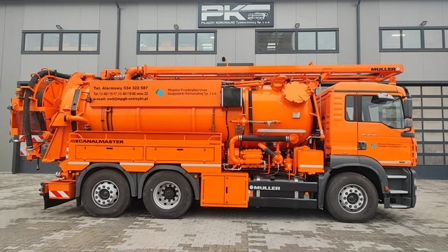 Ustrzyki Dolne — Pojazd z recyklingiem
Typ: MAN TGA 26.410
Rok produkcji: 2004
Zabudowa: Muller Umwelttechnik